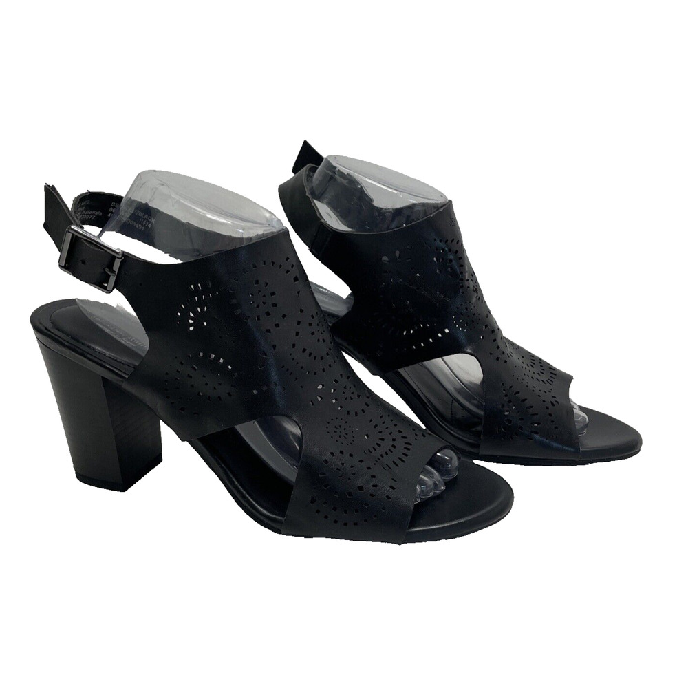 Kohls‎ Sole Senseability Molly Cutout Slingback Square Stack Heels Sandals 10 M